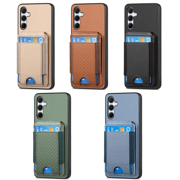 Custodia per telefono con supporto a portafoglio verticale in fibra di carbonio, For Samsung Galaxy A52, For Samsung Galaxy Note20 Ultra, For Samsung Galaxy Note20, For Samsung Galaxy A70 / A70s