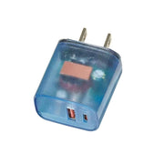 Caricabatterie per telefono cellulare USB PD3.0 Type-C + QC3.0 trasparente, presa americana, US Plug