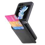 Custodia portafoglio in pelle con trama litchi per Galaxy Z Flip5