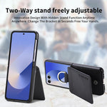 Custodia per telefono con portafoglio ad anello in pelle con trama litchi, For Galaxy Z Flip8 5G, For Galaxy Z Flip7 5G, For Galaxy Z Flip6