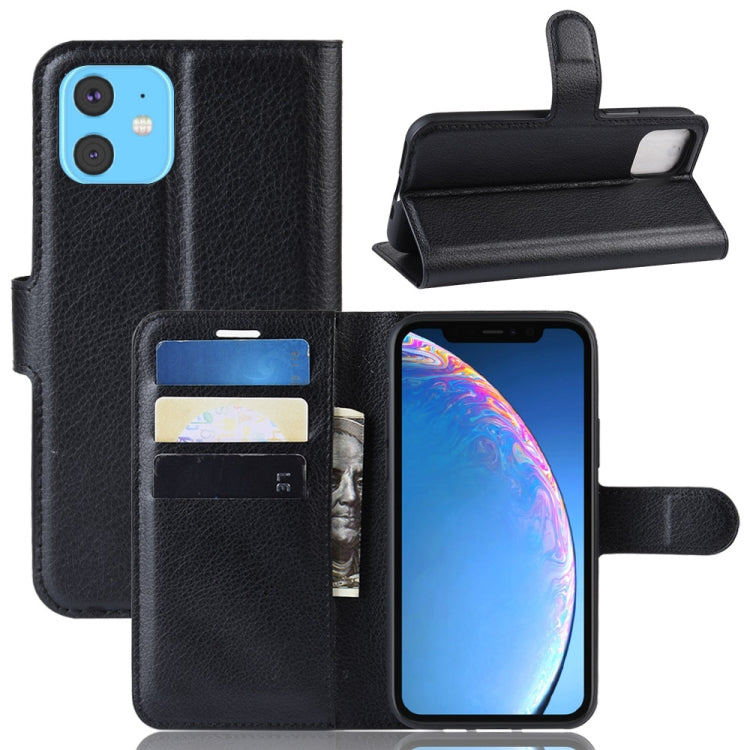 Custodia in pelle Flip orizzontale con texture Litchi per iPhone XIR 2019, con portafoglio, supporto e slot per carte, For iPhone 11, For XIR 2019