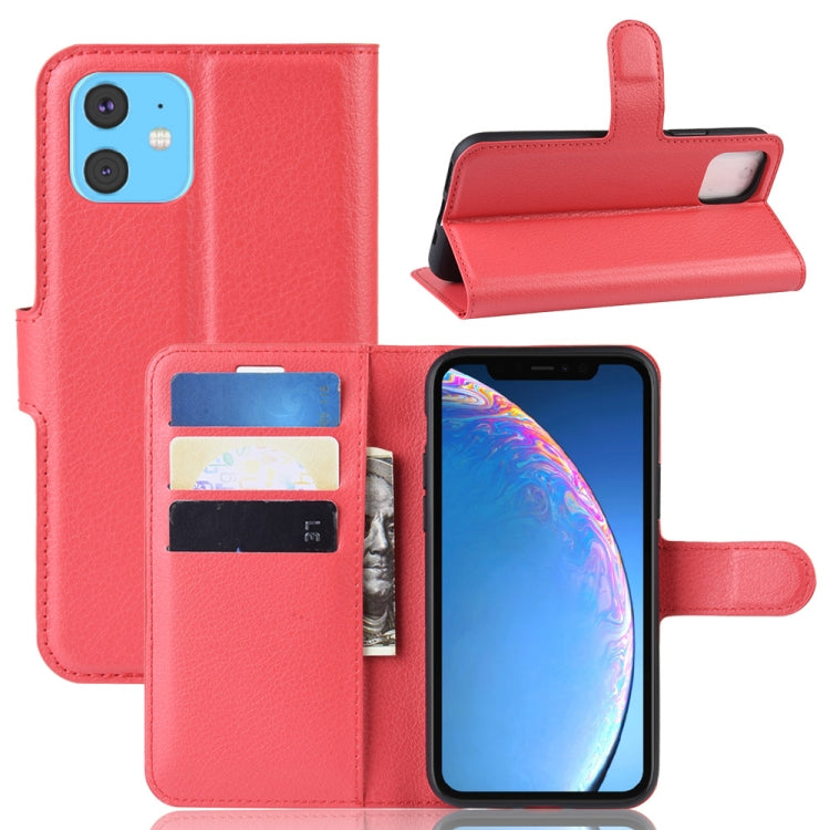 Custodia in pelle Flip orizzontale con texture Litchi per iPhone XIR 2019, con portafoglio, supporto e slot per carte, For iPhone 11, For XIR 2019