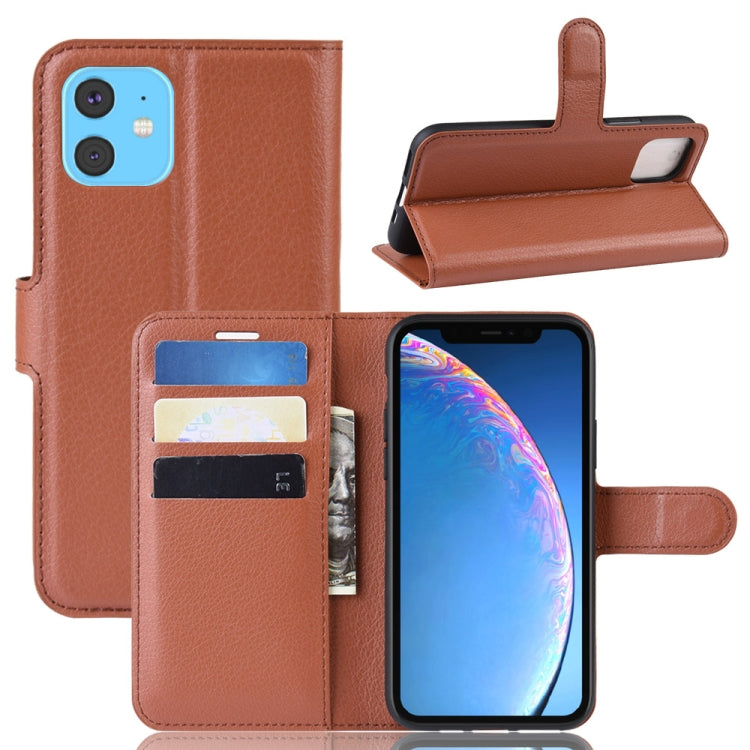 Custodia in pelle Flip orizzontale con texture Litchi per iPhone XIR 2019, con portafoglio, supporto e slot per carte, For iPhone 11, For XIR 2019