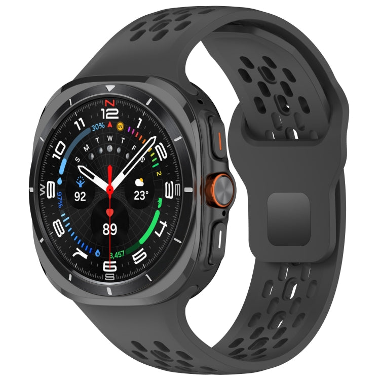 Cinturino per orologio traspirante in silicone con fibbia inversa, For Samsung Galaxy Watch Ultra 47mm / Ultra 2025