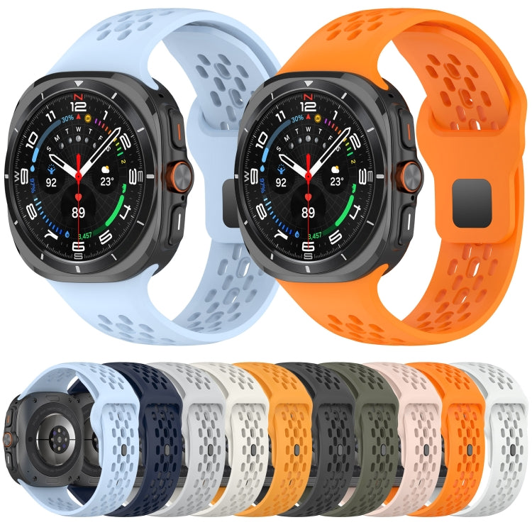 Cinturino per orologio traspirante in silicone con fibbia inversa, For Samsung Galaxy Watch Ultra 47mm / Ultra 2025