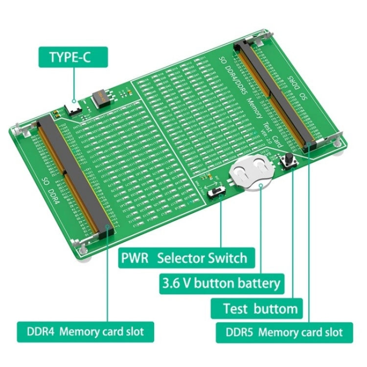 YNS-03 DDR4 / DDR5 2 in 1 Memory Tester Scheda di prova della memoria Memory Stick per notebook, YNS-03