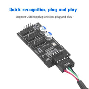 Cavo di prolunga YNS-02 Scheda madre USB 2.0 9 pin a 3x 9 pin Adattatore, YNS-02