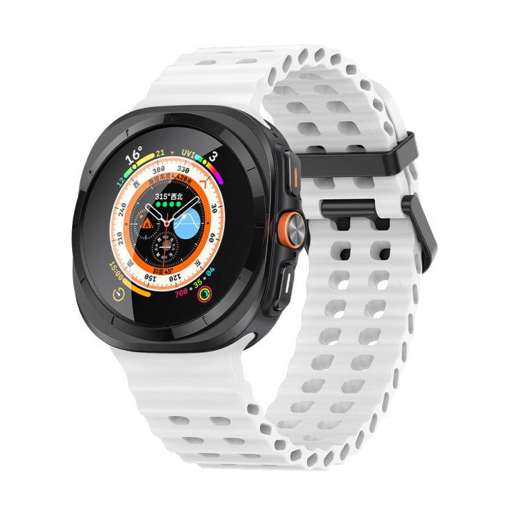 Cinturino per orologio in silicone Ocean Dual Row Hole, For Samsung Galaxy Watch Ultra 47mm / Ultra 2025