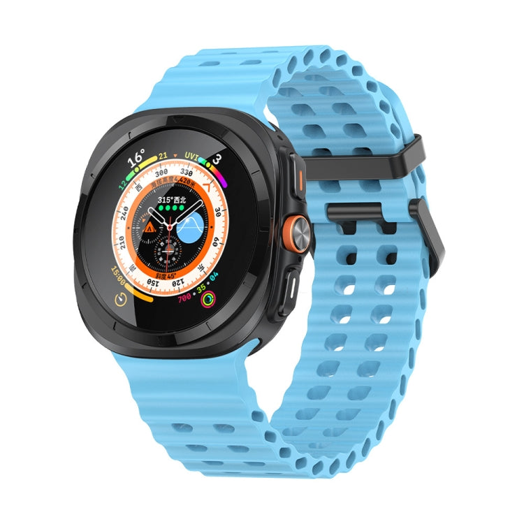 Cinturino per orologio in silicone Ocean Dual Row Hole, For Samsung Galaxy Watch Ultra 47mm / Ultra 2025