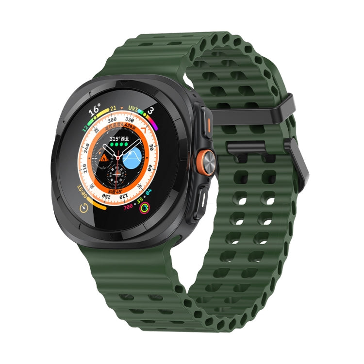 Cinturino per orologio in silicone Ocean Dual Row Hole, For Samsung Galaxy Watch Ultra 47mm / Ultra 2025