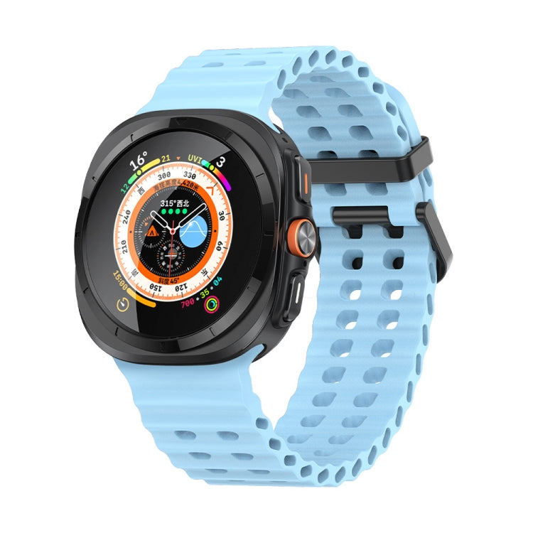 Cinturino per orologio in silicone Ocean Dual Row Hole, For Samsung Galaxy Watch Ultra 47mm / Ultra 2025