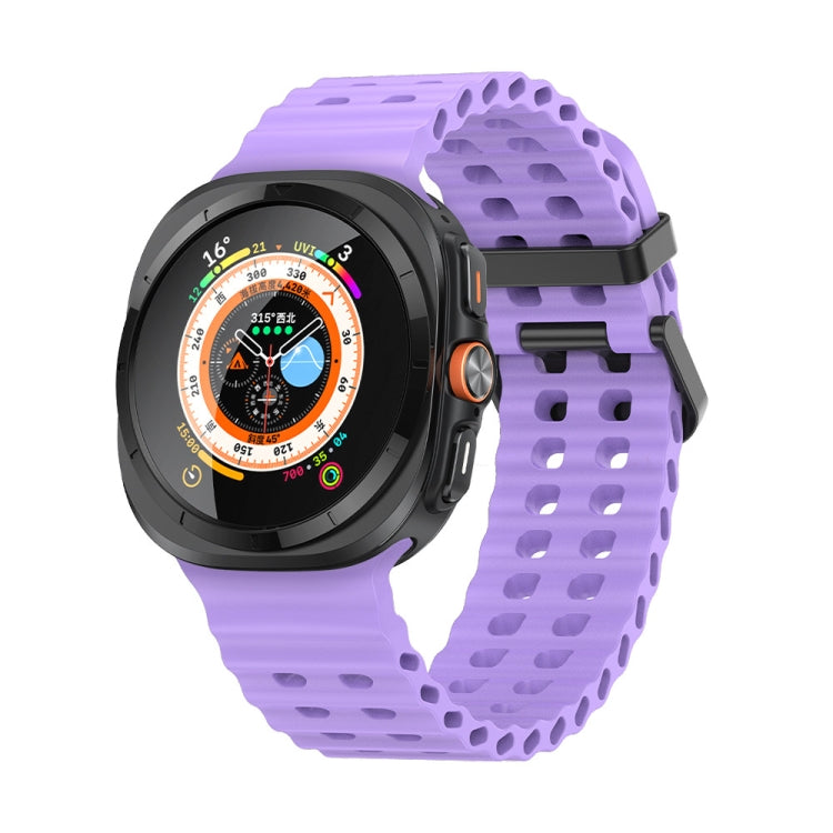 Cinturino per orologio in silicone Ocean Dual Row Hole, For Samsung Galaxy Watch Ultra 47mm / Ultra 2025