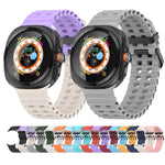Cinturino per orologio in silicone Ocean Dual Row Hole, For Samsung Galaxy Watch Ultra 47mm / Ultra 2025