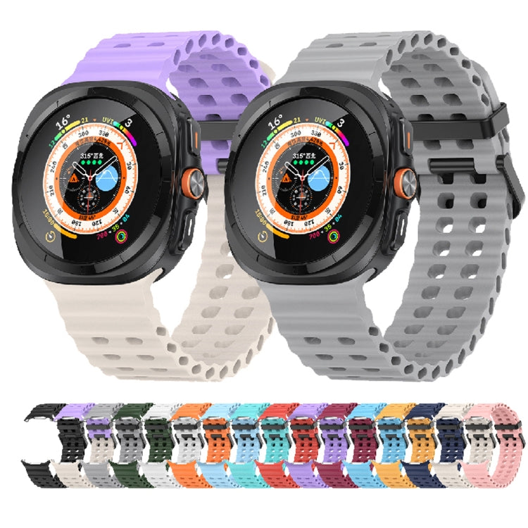 Cinturino per orologio in silicone Ocean Dual Row Hole, For Samsung Galaxy Watch Ultra 47mm / Ultra 2025