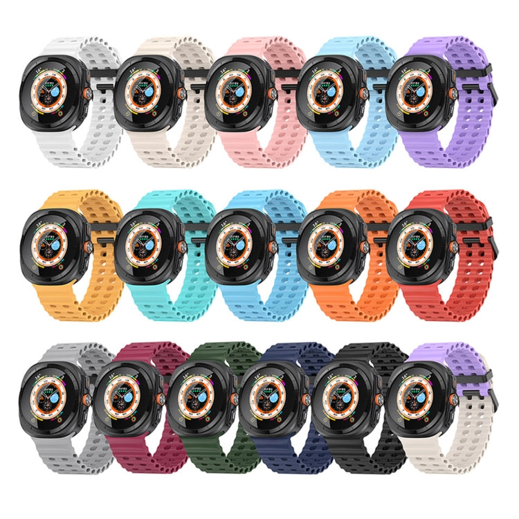 Cinturino per orologio in silicone Ocean Dual Row Hole, For Samsung Galaxy Watch Ultra 47mm / Ultra 2025