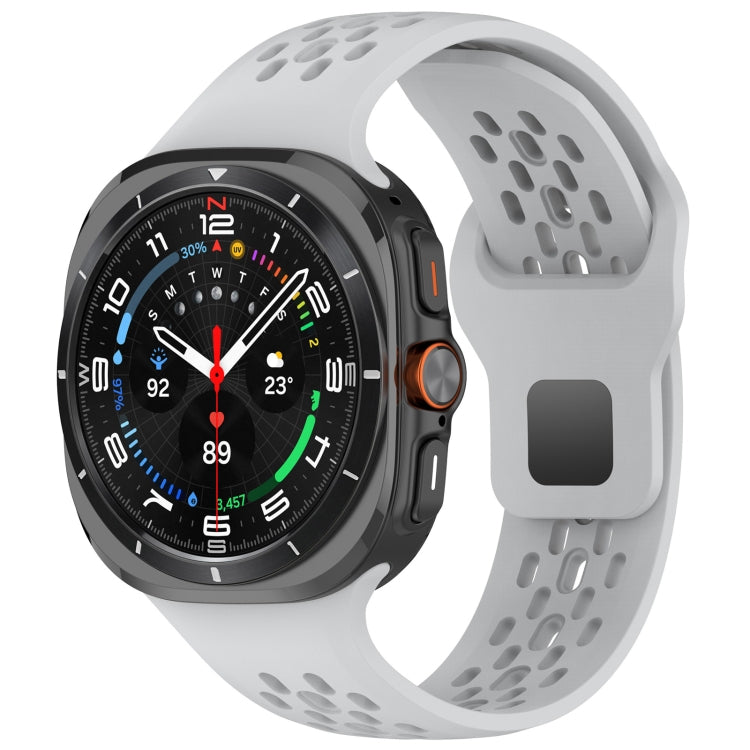 Per Samsung Galaxy Watch Ultra 47 mm fori stile cinturino in silicone tinta unita con fibbia quadrata