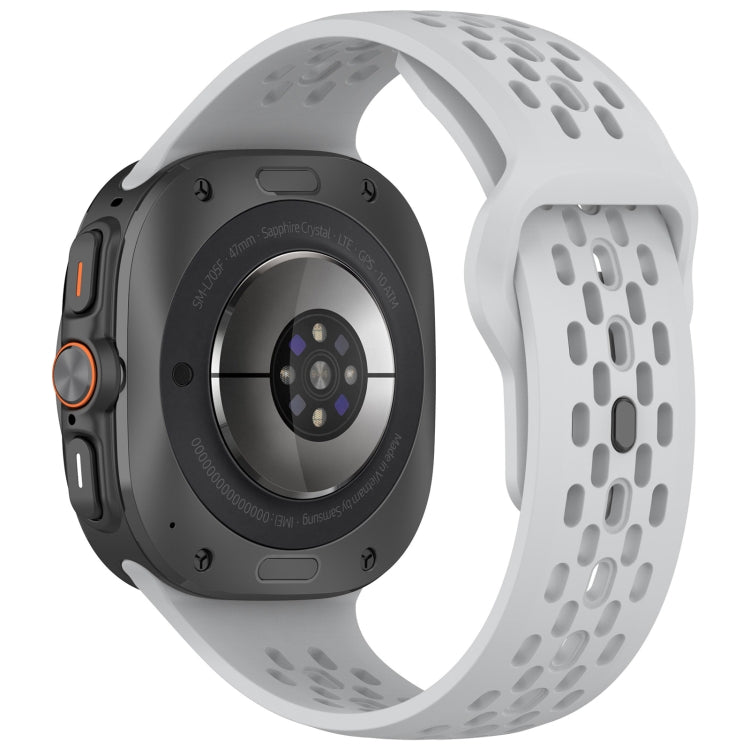 Per Samsung Galaxy Watch Ultra 47 mm fori stile cinturino in silicone tinta unita con fibbia quadrata