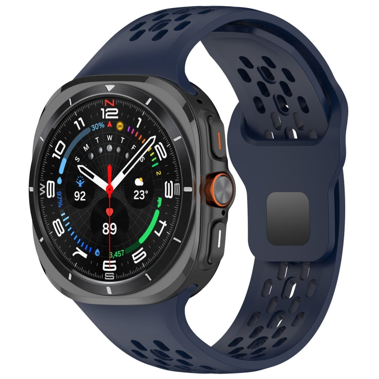 Per Samsung Galaxy Watch Ultra 47 mm fori stile cinturino in silicone tinta unita con fibbia quadrata