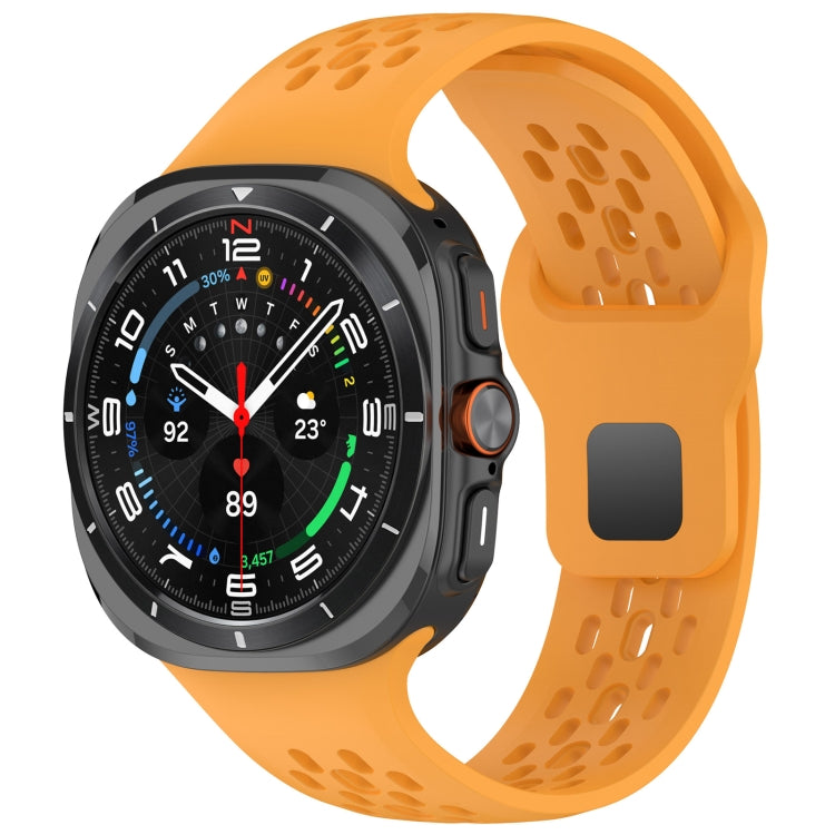 Per Samsung Galaxy Watch Ultra 47 mm fori stile cinturino in silicone tinta unita con fibbia quadrata