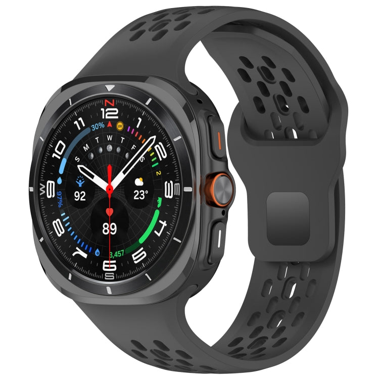 Per Samsung Galaxy Watch Ultra 47 mm fori stile cinturino in silicone tinta unita con fibbia quadrata