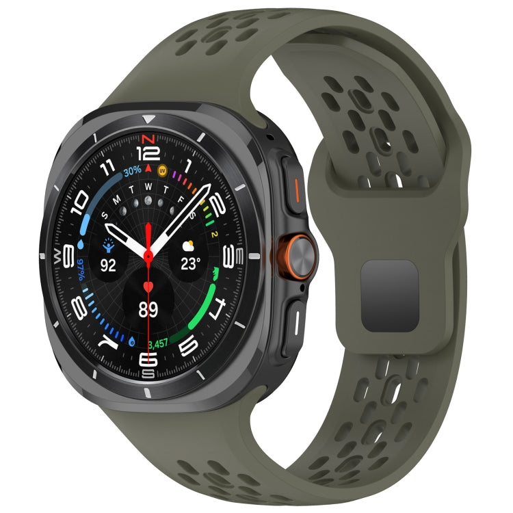 Per Samsung Galaxy Watch Ultra 47 mm fori stile cinturino in silicone tinta unita con fibbia quadrata