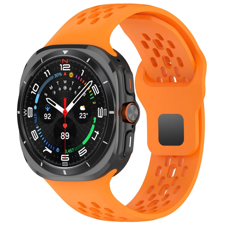Per Samsung Galaxy Watch Ultra 47 mm fori stile cinturino in silicone tinta unita con fibbia quadrata