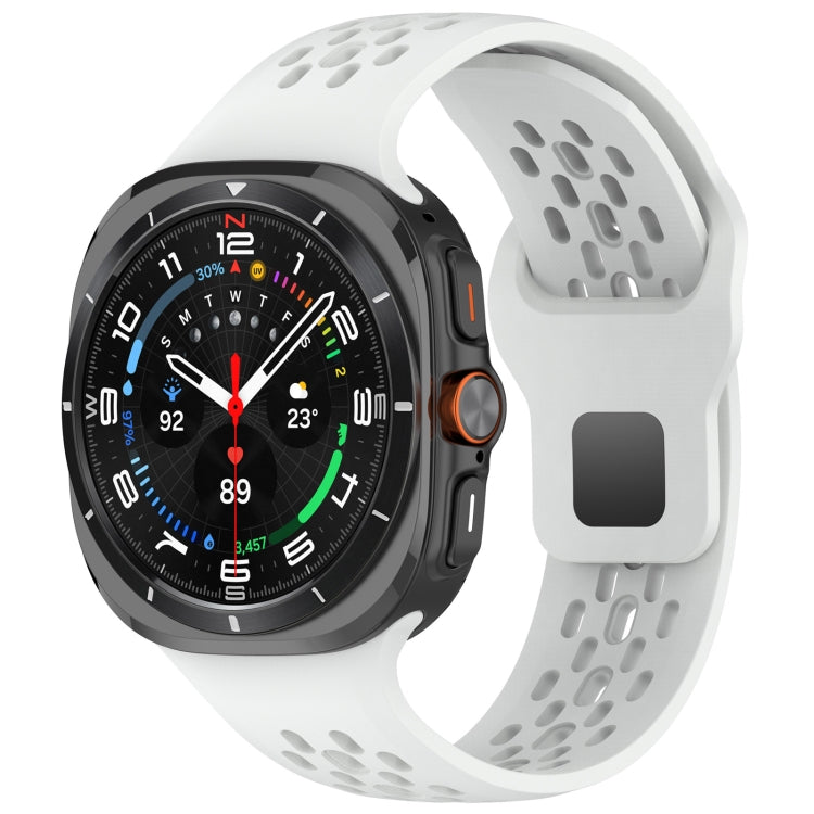 Per Samsung Galaxy Watch Ultra 47 mm fori stile cinturino in silicone tinta unita con fibbia quadrata