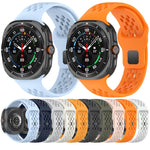 Per Samsung Galaxy Watch Ultra 47 mm fori stile cinturino in silicone tinta unita con fibbia quadrata