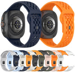Per Samsung Galaxy Watch Ultra 47 mm fori stile cinturino in silicone tinta unita con fibbia quadrata