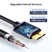 Cavo dati per disco rigido della fotocamera ENKAY USB 3.0 A a USB 3.0 Micro B 5 Gbps, 0.5m, 1m, 1.5m