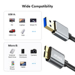 Cavo dati per disco rigido della fotocamera ENKAY USB 3.0 A a USB 3.0 Micro B 5 Gbps, 0.5m, 1m, 1.5m