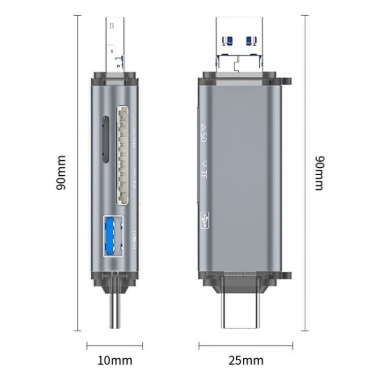 Adattatore OTG ADS-307 USB/Micro/Tipo C per trasferimento dati