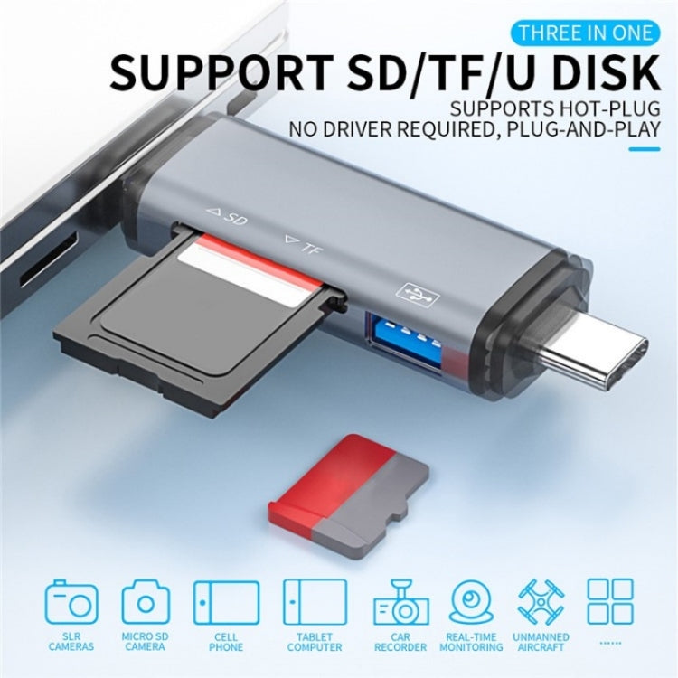 Adattatore OTG ADS-307 USB/Micro/Tipo C per trasferimento dati