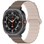 Per Samsung Galaxy Watch Ultra 47mm Spot Pattern Two Color Magnetic Silicone Watch Band