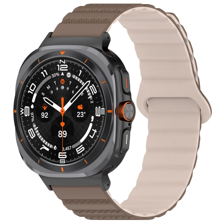 Per Samsung Galaxy Watch Ultra 47mm Spot Pattern Two Color Magnetic Silicone Watch Band