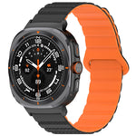 Per Samsung Galaxy Watch Ultra 47mm Spot Pattern Two Color Magnetic Silicone Watch Band