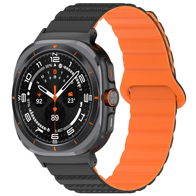 Per Samsung Galaxy Watch Ultra 47mm Spot Pattern Two Color Magnetic Silicone Watch Band