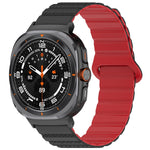 Per Samsung Galaxy Watch Ultra 47mm Spot Pattern Two Color Magnetic Silicone Watch Band
