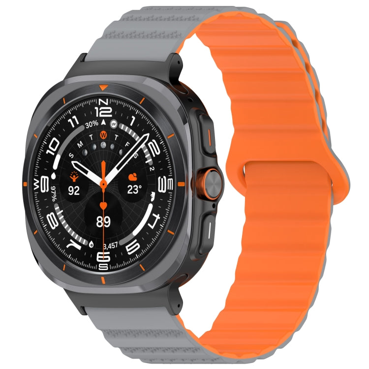 Per Samsung Galaxy Watch Ultra 47mm Spot Pattern Two Color Magnetic Silicone Watch Band