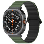 Per Samsung Galaxy Watch Ultra 47mm Spot Pattern Two Color Magnetic Silicone Watch Band
