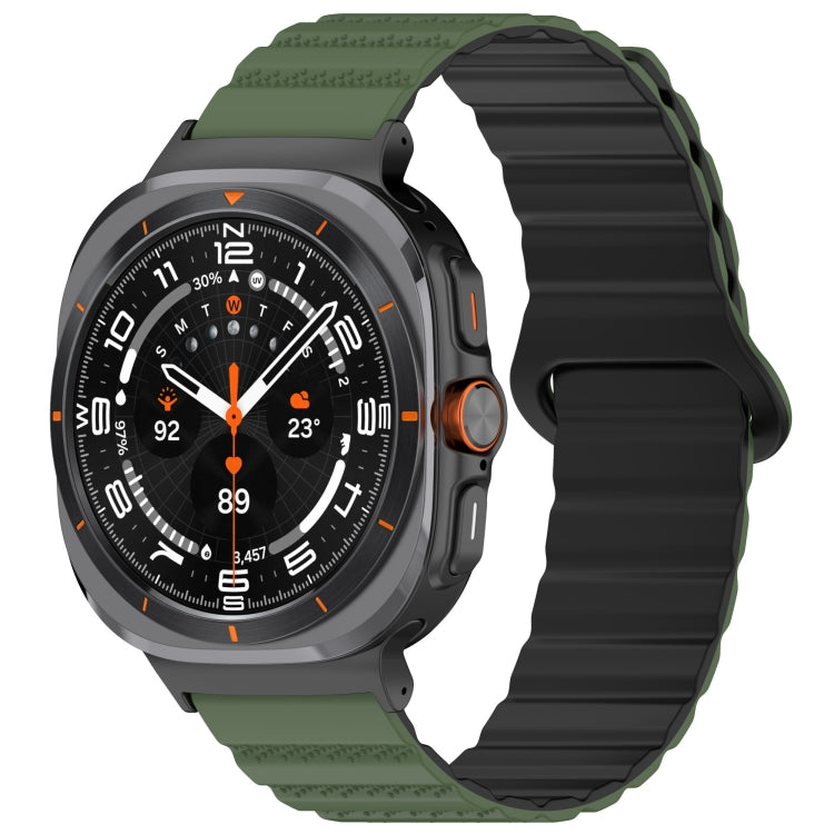 Per Samsung Galaxy Watch Ultra 47mm Spot Pattern Two Color Magnetic Silicone Watch Band