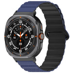 Per Samsung Galaxy Watch Ultra 47mm Spot Pattern Two Color Magnetic Silicone Watch Band