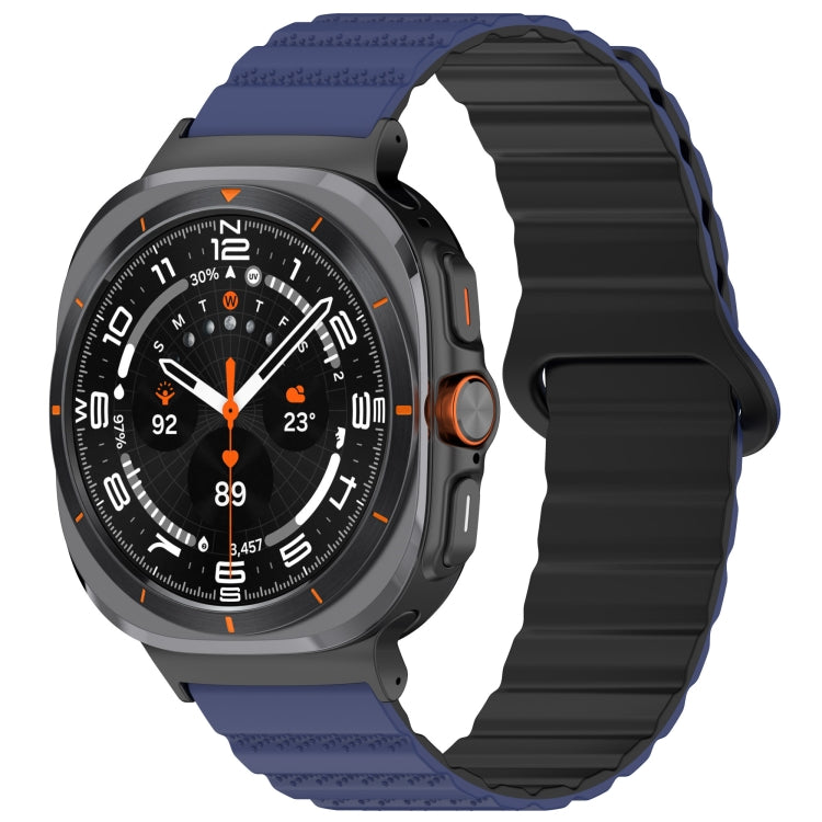 Per Samsung Galaxy Watch Ultra 47mm Spot Pattern Two Color Magnetic Silicone Watch Band