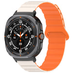 Per Samsung Galaxy Watch Ultra 47mm Spot Pattern Two Color Magnetic Silicone Watch Band