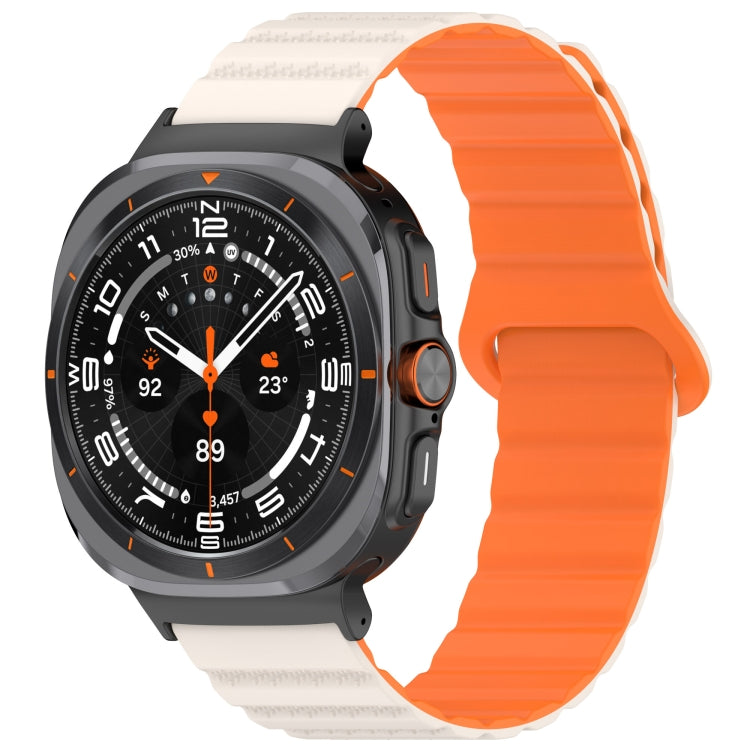 Per Samsung Galaxy Watch Ultra 47mm Spot Pattern Two Color Magnetic Silicone Watch Band
