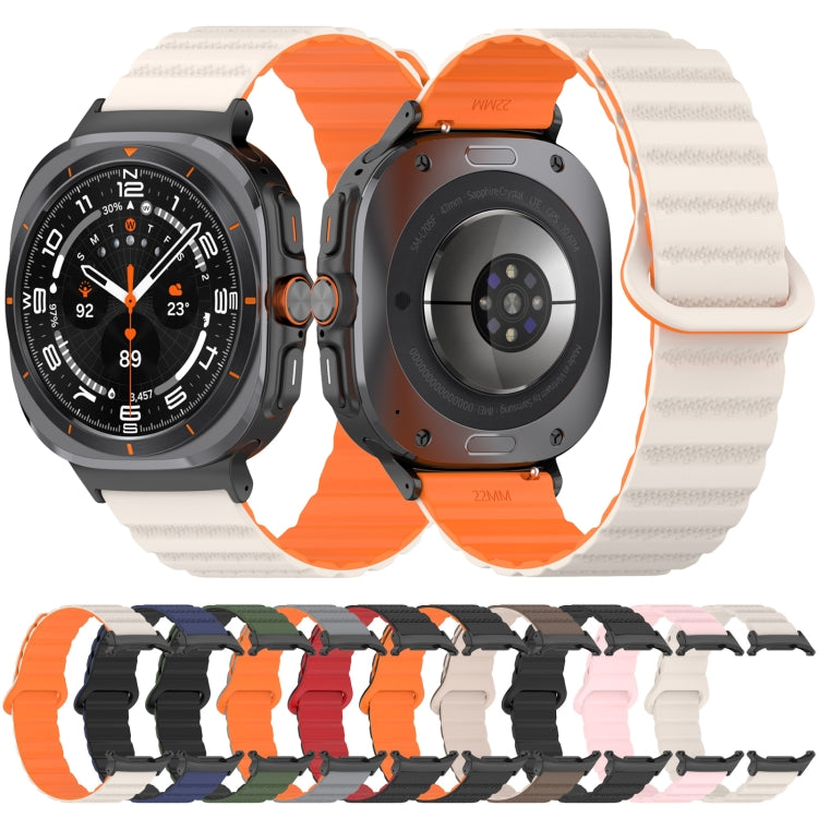 Per Samsung Galaxy Watch Ultra 47mm Spot Pattern Two Color Magnetic Silicone Watch Band