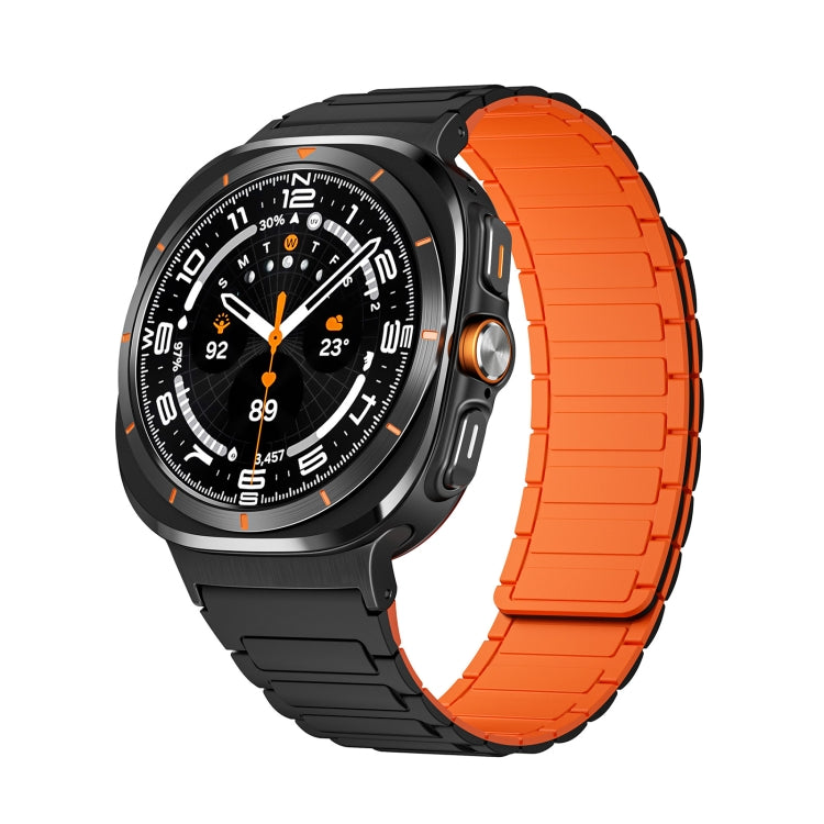 Per Samsung Galaxy Watch Ultra 47mm Nero Connettore I-shaped Magnetic Silicone Watch Band
