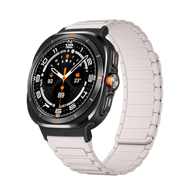 Per Samsung Galaxy Watch Ultra 47mm Nero Connettore I-shaped Magnetic Silicone Watch Band