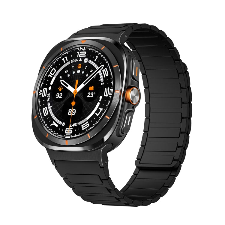 Per Samsung Galaxy Watch Ultra 47mm Nero Connettore I-shaped Magnetic Silicone Watch Band