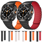 Per Samsung Galaxy Watch Ultra 47mm Nero Connettore I-shaped Magnetic Silicone Watch Band